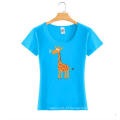 Girafa Impressão Moda Personalizado De Algodão Por Atacado T Shirt Da Menina T